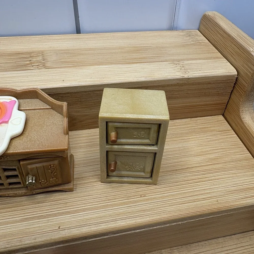 Epoch Calico Critters Kitchen Dollhouse Furniture VTG Tiny Foods Too Cute